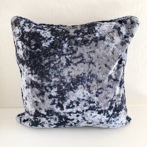 Blue Gray Crushed Velvet Large Feather Throw Pillow